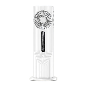 Ventilatore da tavolo BDL-908B. Con funzione di nebulizzazione, 6 velocità e timer fino a 9 ore. Serbatoio da 100 ml e luce ambiente a 7 colori.