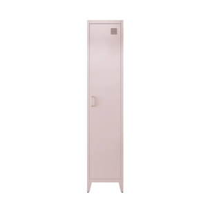 Armoire chambre en acier rose. 4 espaces de rangement. casier