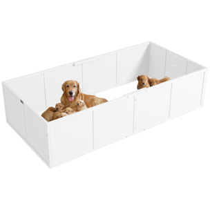 Parc de mise bas pour chien - caisse de mise bas pour chien - hauteur porte réglable - bois pin MDF blanc