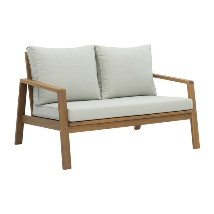 Canapé de jardin Tiare -bois dacacia massif et revêtement-couleur naturel 126 x 76 x 85 cm