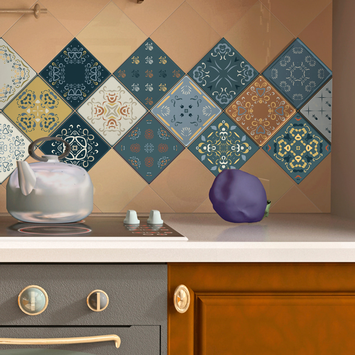 Stickers muraux - Sticker Mural Carrelage adhésif Cuisine Salle de Bain - 15 STICKERS CARRELAGES AZULEJOS RÍO CUARTO
