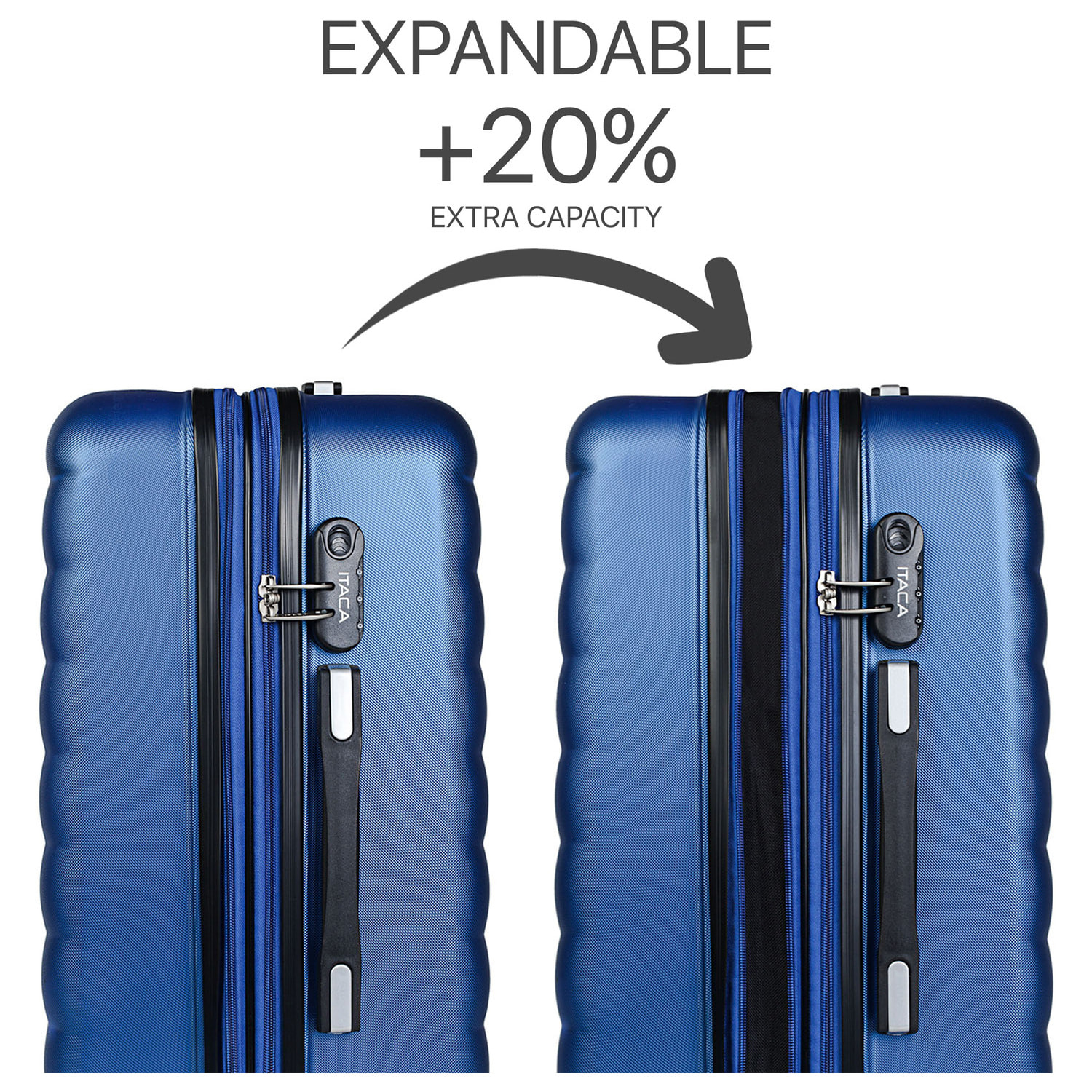 Juego De Maletas Rígidas Abs Itaca Simoa Azul