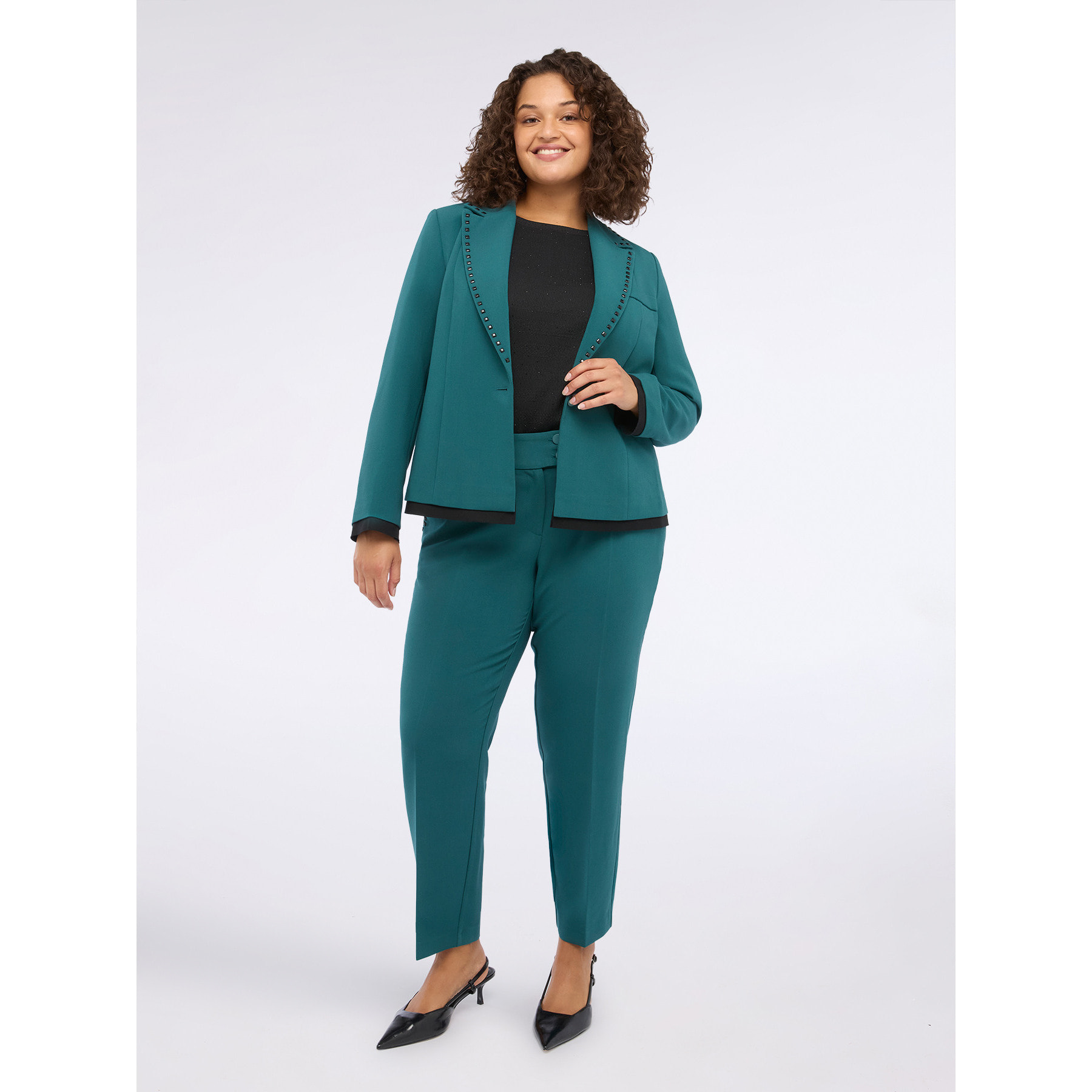 Fiorella Rubino - Pantalones carrot fit con tachuelas - Petrol Blue