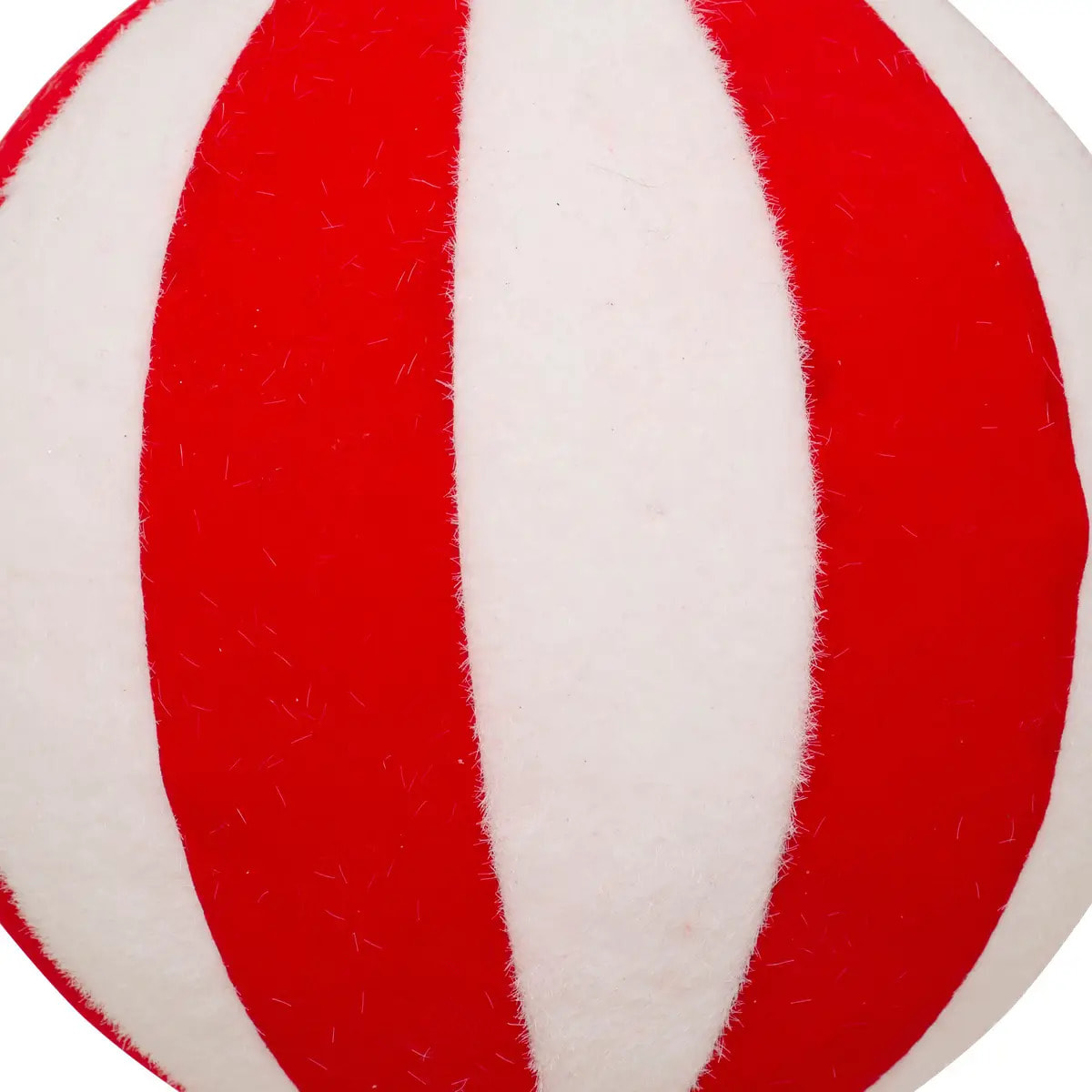 Boule polystyrène rayée D.15cm rouge et blanc