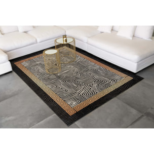 Stampa - tapis de salon lavable à motif, noir