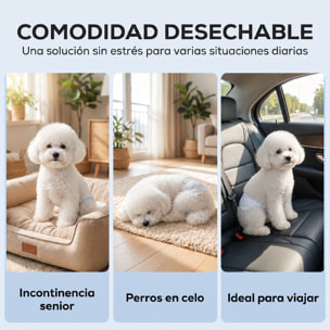 Pañales Desechables para Perros Machos, 48 Unidades, Súper Absorbentes, Antifugas, Pañales Sanitarios para Cachorros, Talla M, 45-64 cm de Cintura