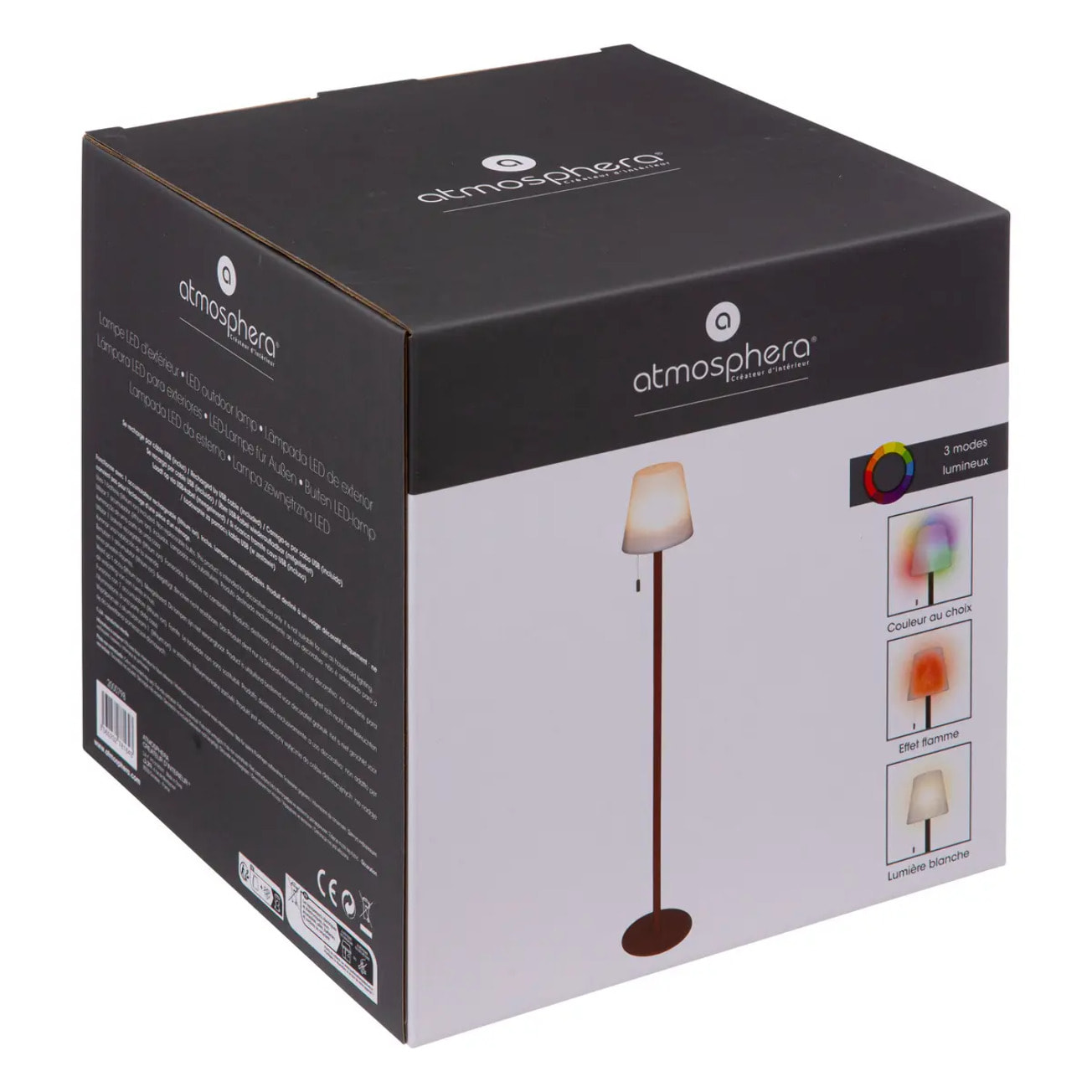 Lampadaire extérieur "Zack" H108cm ambre