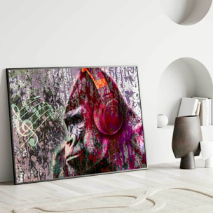 Affiche encadrée gorille urbain abstrait Affiche + cadre en métal - Noir