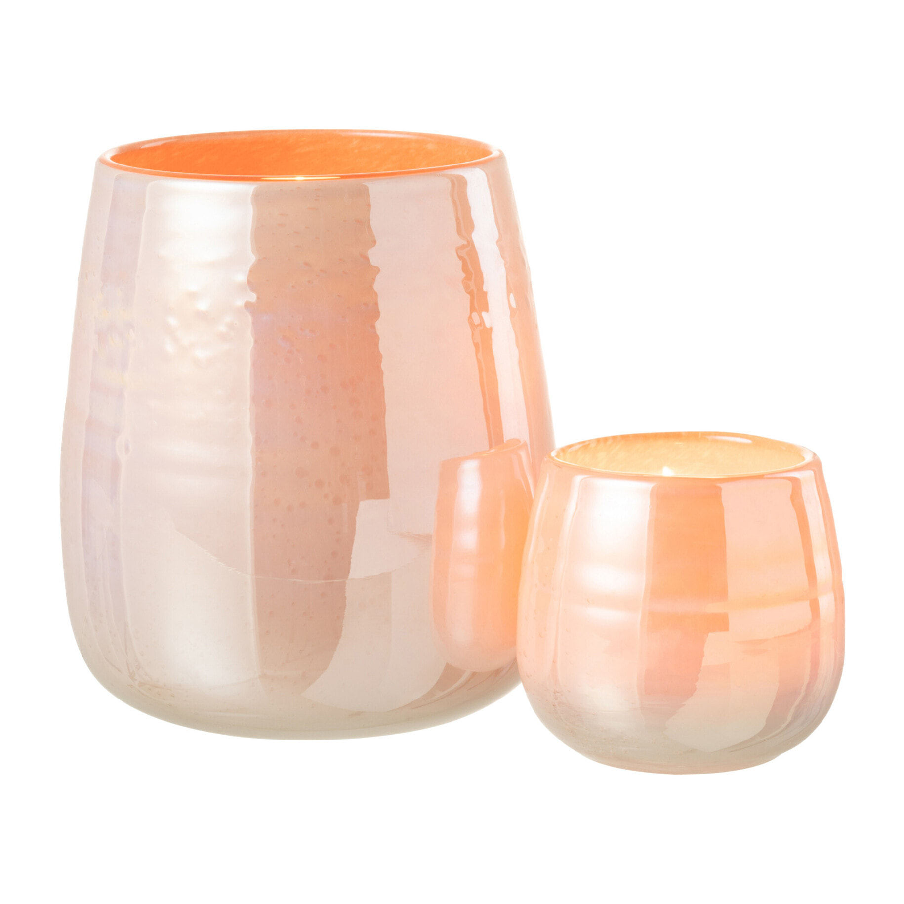 J-Line vase Juliette - verre - orange/rose - large - Ø 16 cm