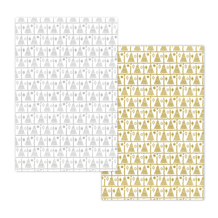 Pack de 10 rollos de papel navideño con 2 diseños 70x200.