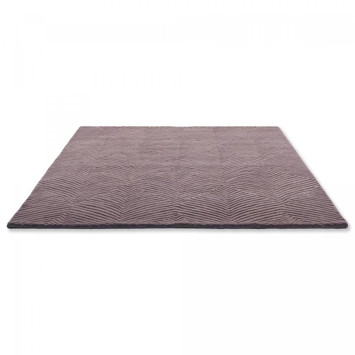 Tapis salon et chambre fait à la main en laine motif faux uni QUITA