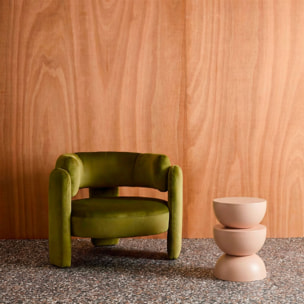 Table d'appoint, bout de canapé, table de chevet métal Ø32 x H46,5cm COUMBA