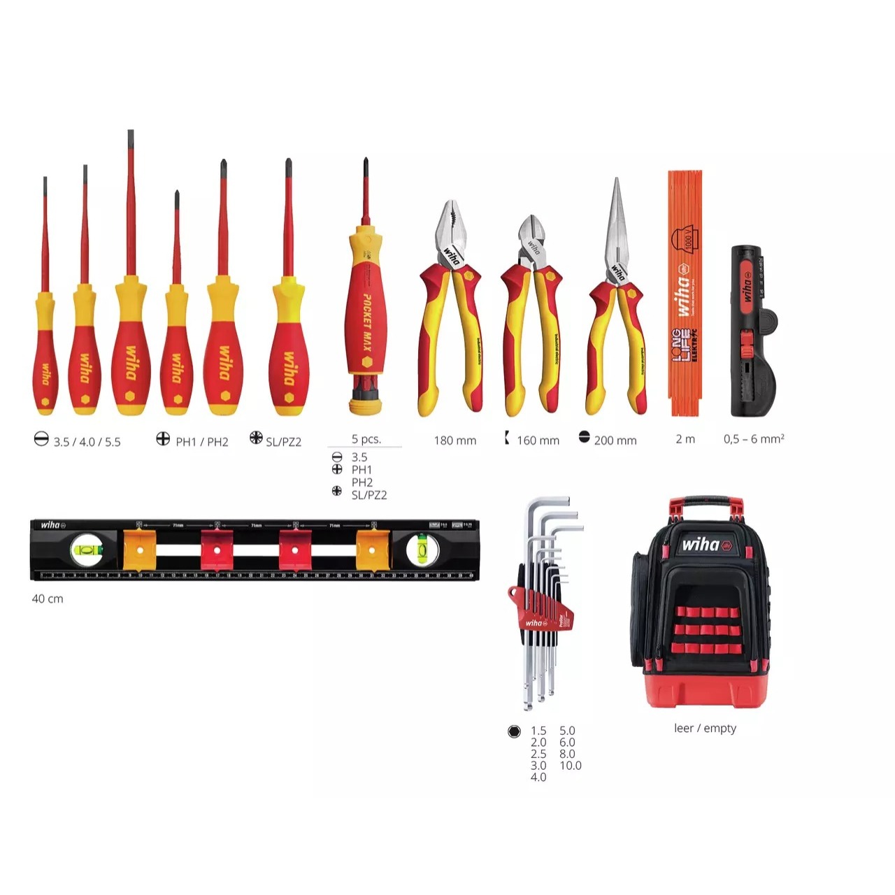 Sac à dos d'outils pour électricien 27 pièces - WIHA - 45528