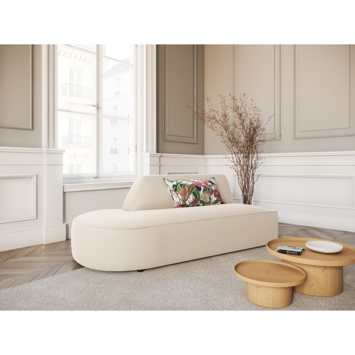 Canapé modulable gauche "Charles" 2 places en velours beige