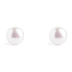 Pendientes Single Pearl Plata Baño Oro