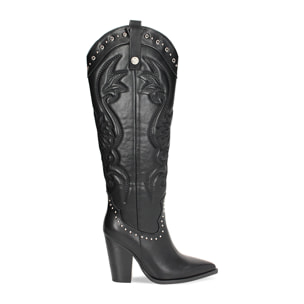 Stivali donna neri, tacco 9,5 cm