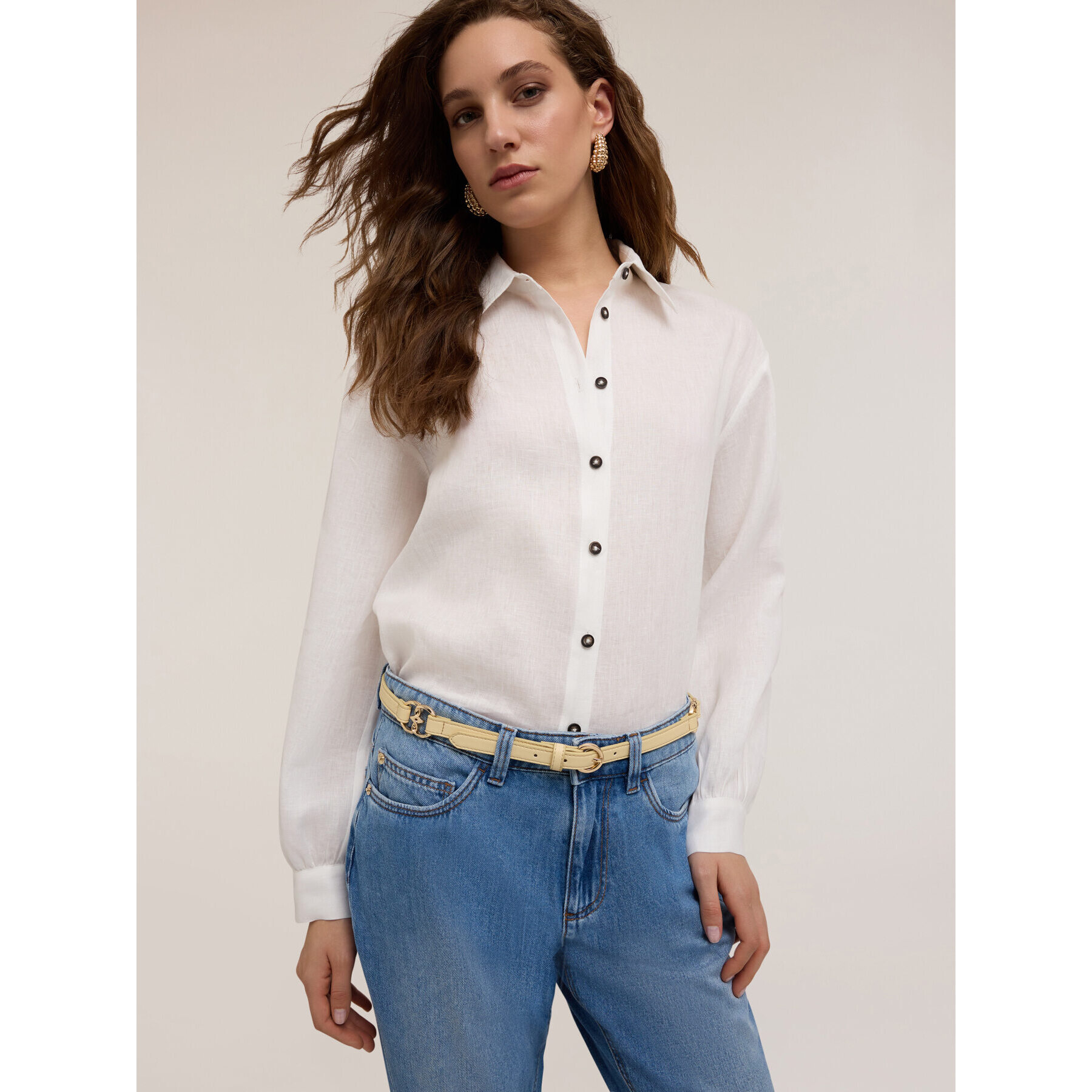 Motivi - Camisa de lino - Blanco