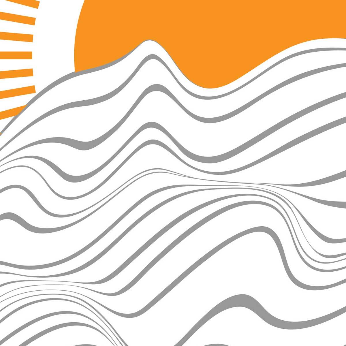 Tableau soleil abstrait lignes modernes Toile imprimée