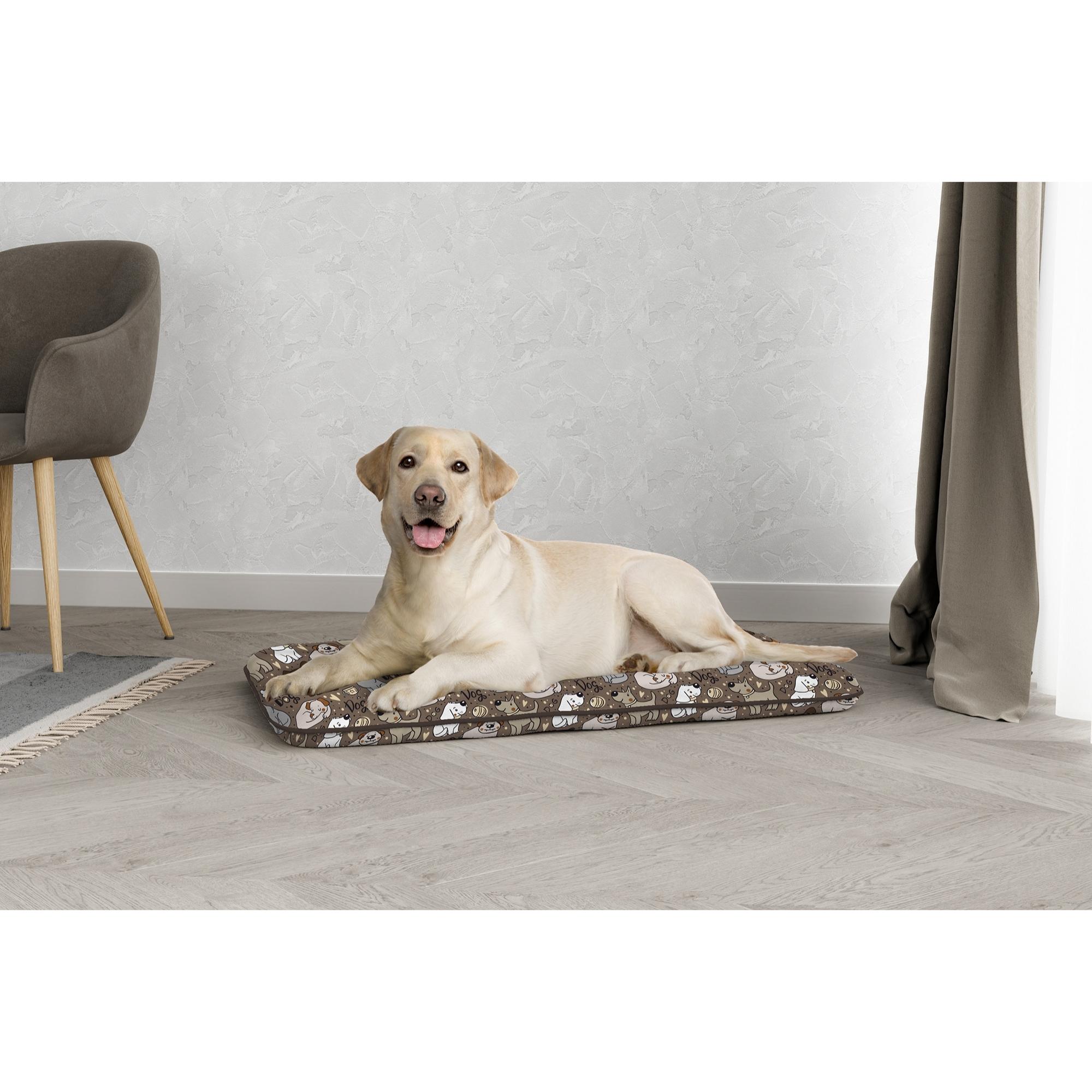 MAXY CUSCINONE TRAPUNTATO STAMPATO-BROWN DOGS 60X100 CM