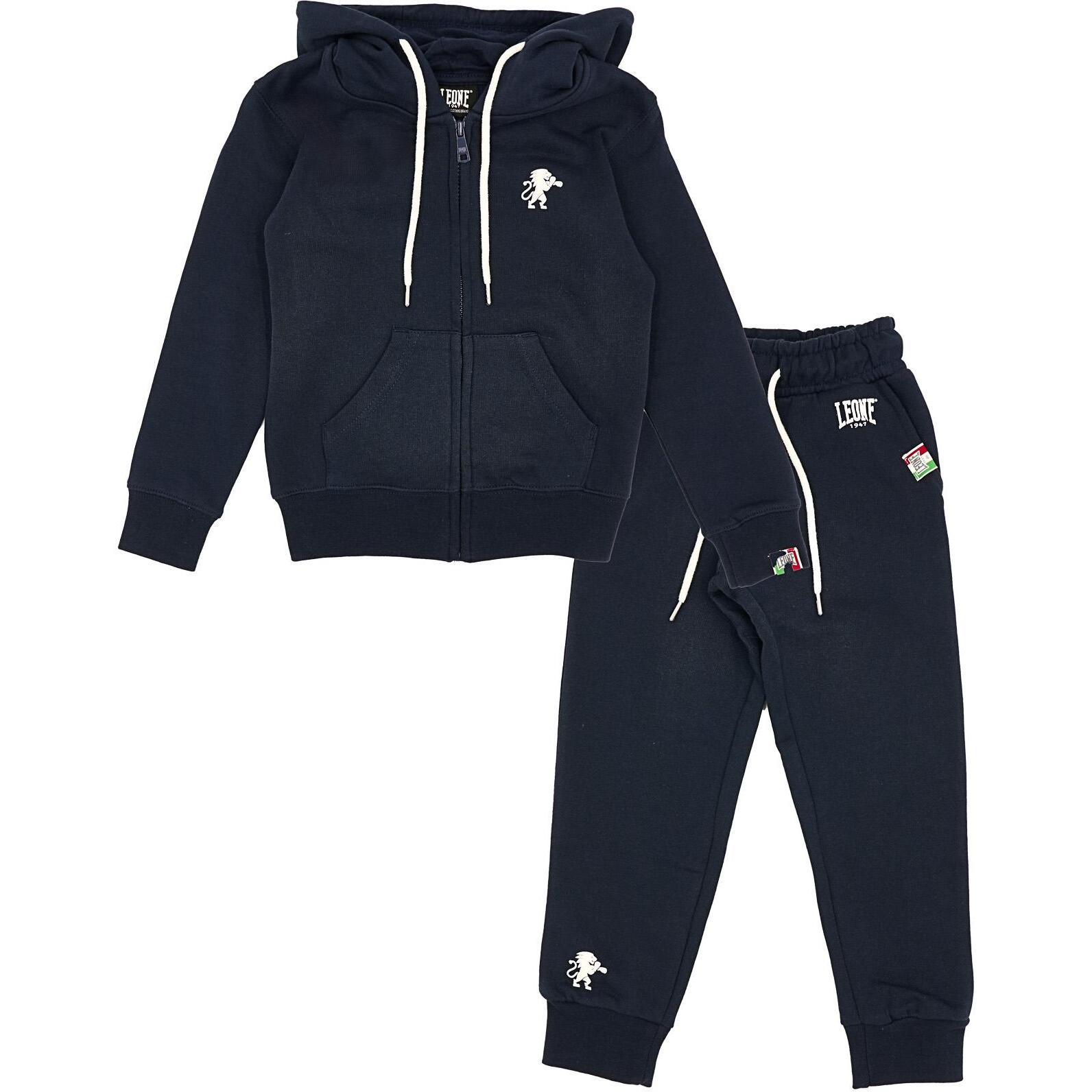 Chándal con capucha Lion para niño, chándal con cremallera completa Lion Fluo