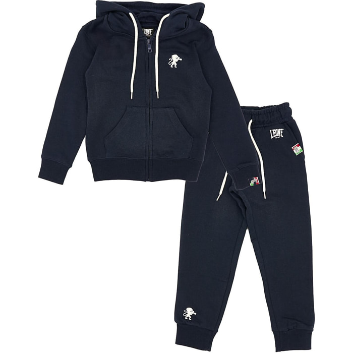 Chándal con capucha Lion para niño, chándal con cremallera completa Lion Fluo