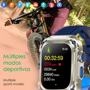 Smartwatch Z85 Max con schermo da 2", triplo cinturino. Monitor sanitari, ECG, pressione sanguigna. Modalità sport, chiamate BT.