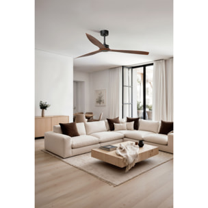 JUST FAN XL Ventilateur noir mat/bois 178cm SMART