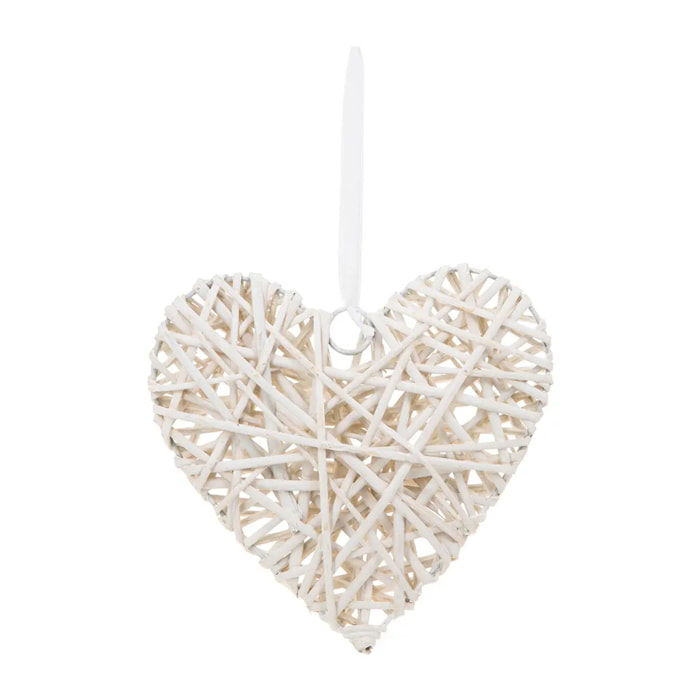 Déco murale "Coeur" - osier - D20 cm