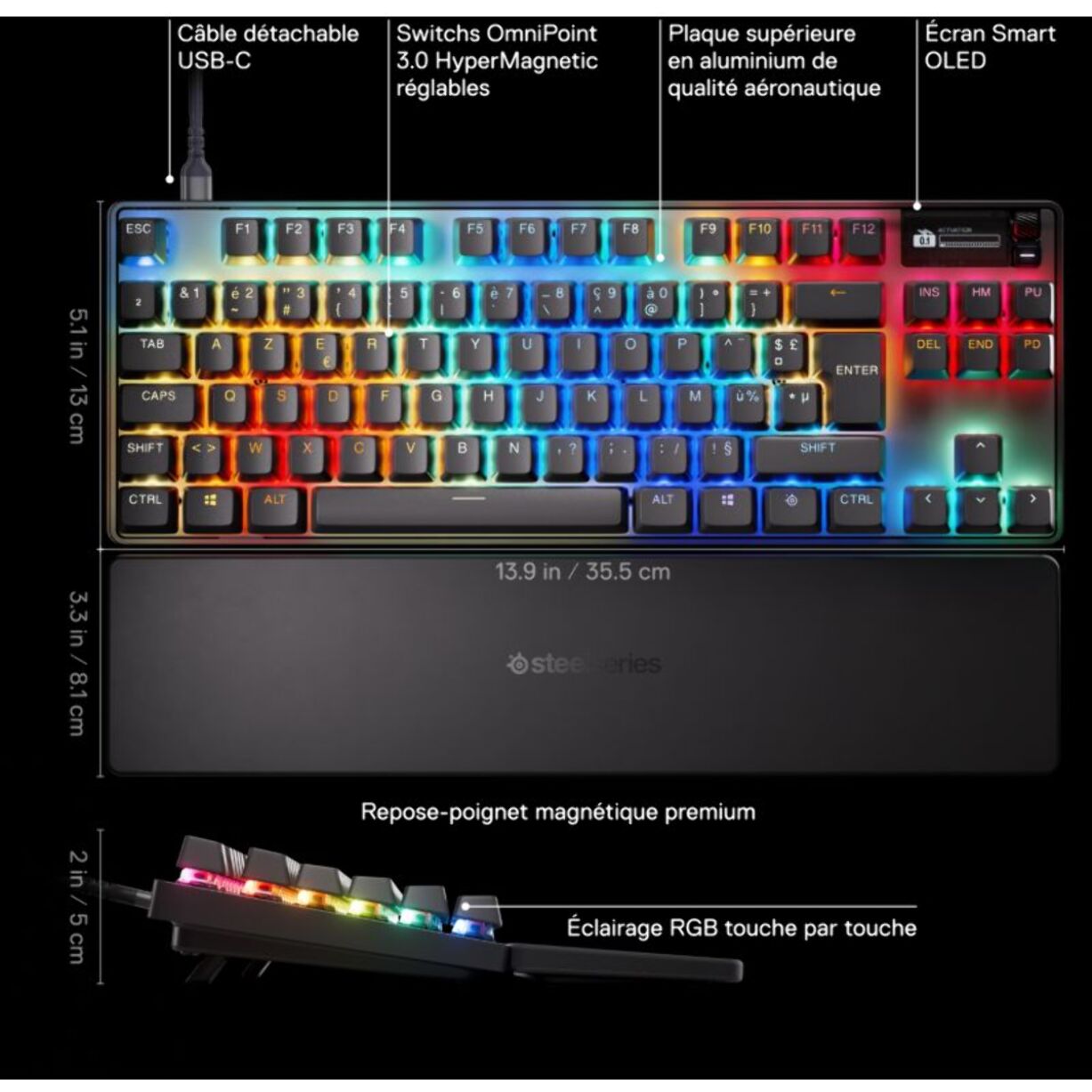 Clavier gamer STEELSERIES APEX PRO TKL GEN 3 - FR