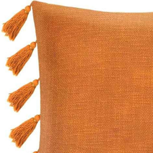 Coussin samael orange pompons