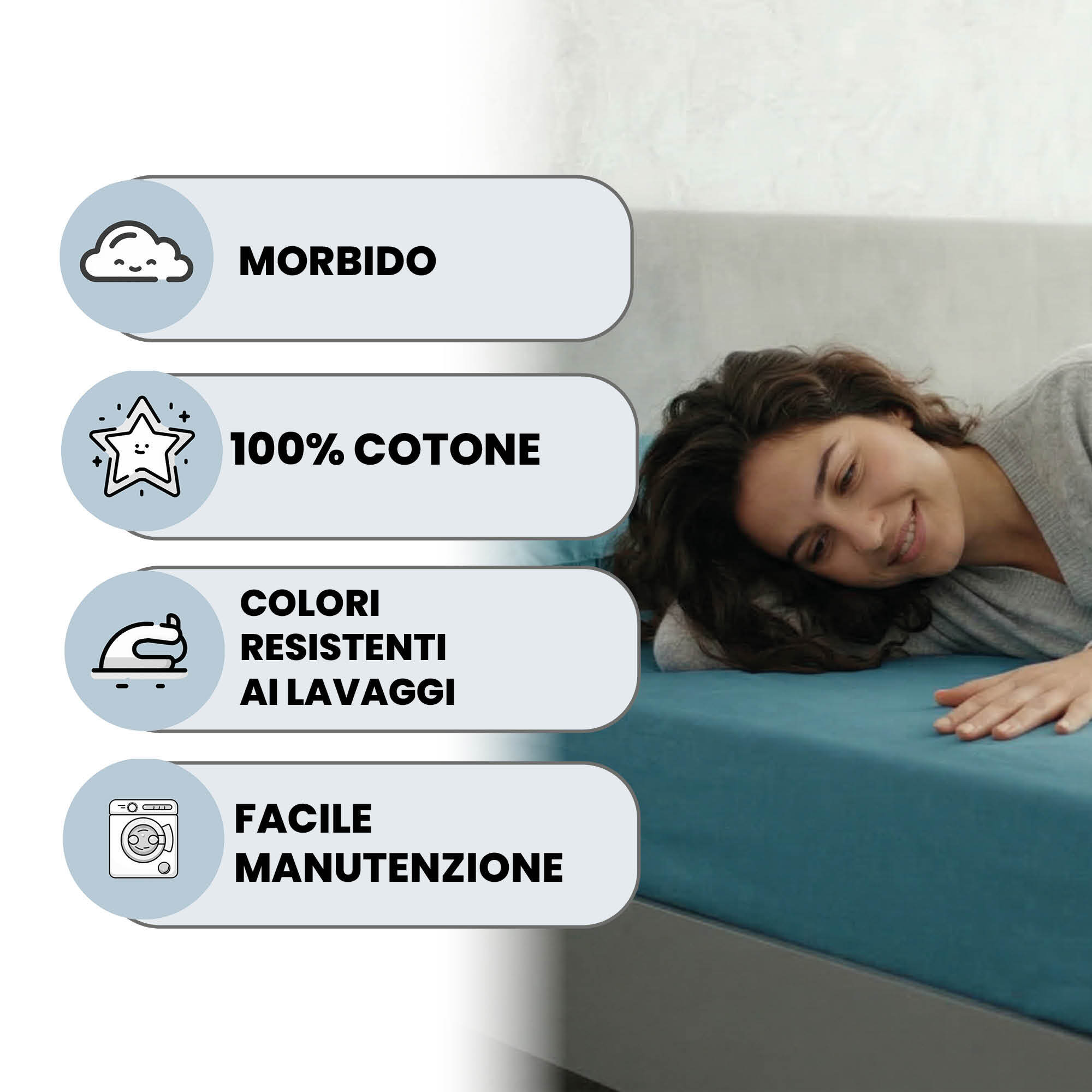 LENZUOLO SOTTO CON ANGOLI MAX COLOR, 100% COTONE MADE IN ITALY