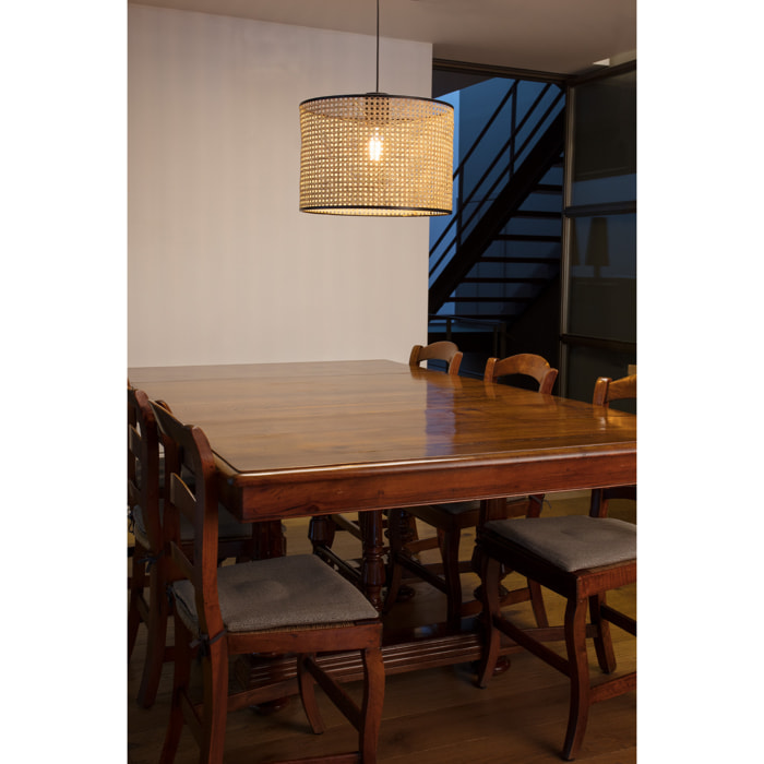 MAMBO 450 Colgante simple negra/ratán