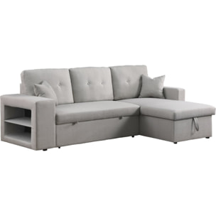 Canapé d'angle convertible/réversible "Axel" - 3 places - Gris clair