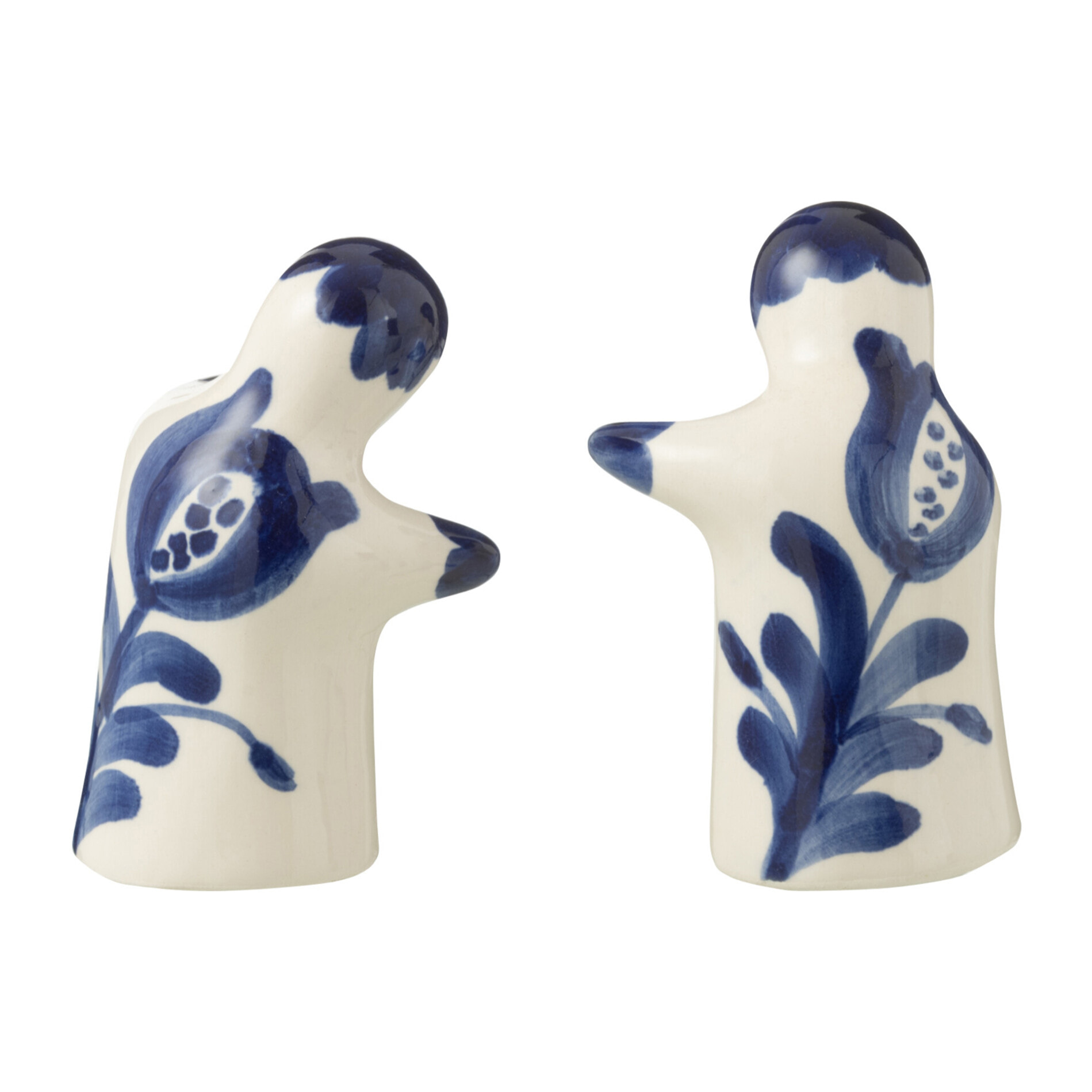 J-Line salière + poivrière Granada - céramique - blanc/bleu