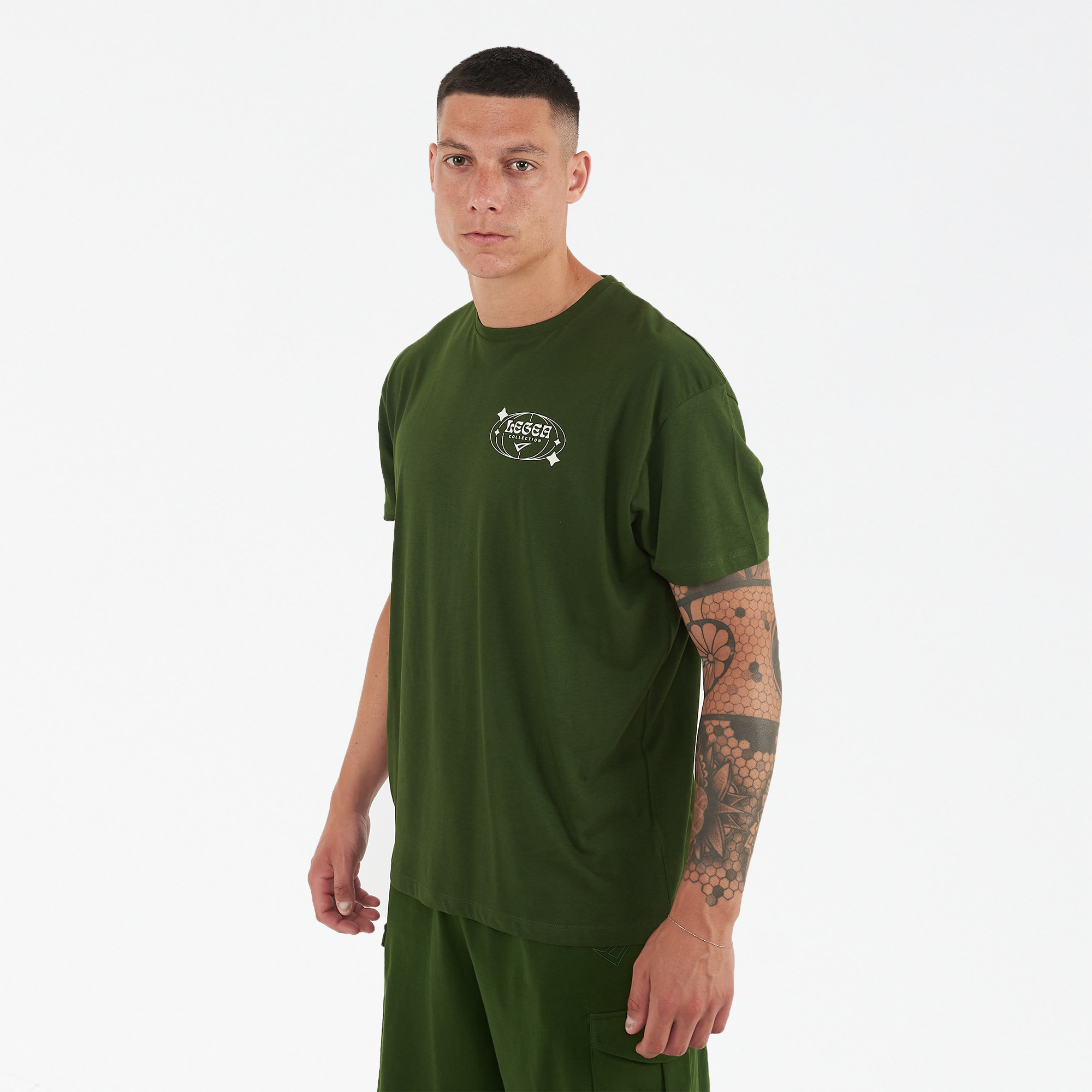T-shirt in cotone BIGGER verde militare