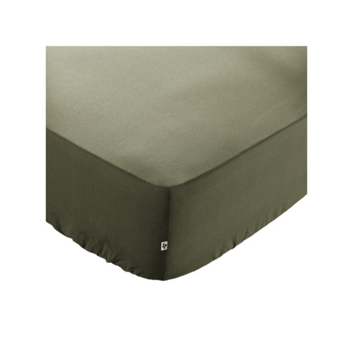 Drap housse 180 x 200 cm en coton avec bonnet H. 30 cm - AMBRE