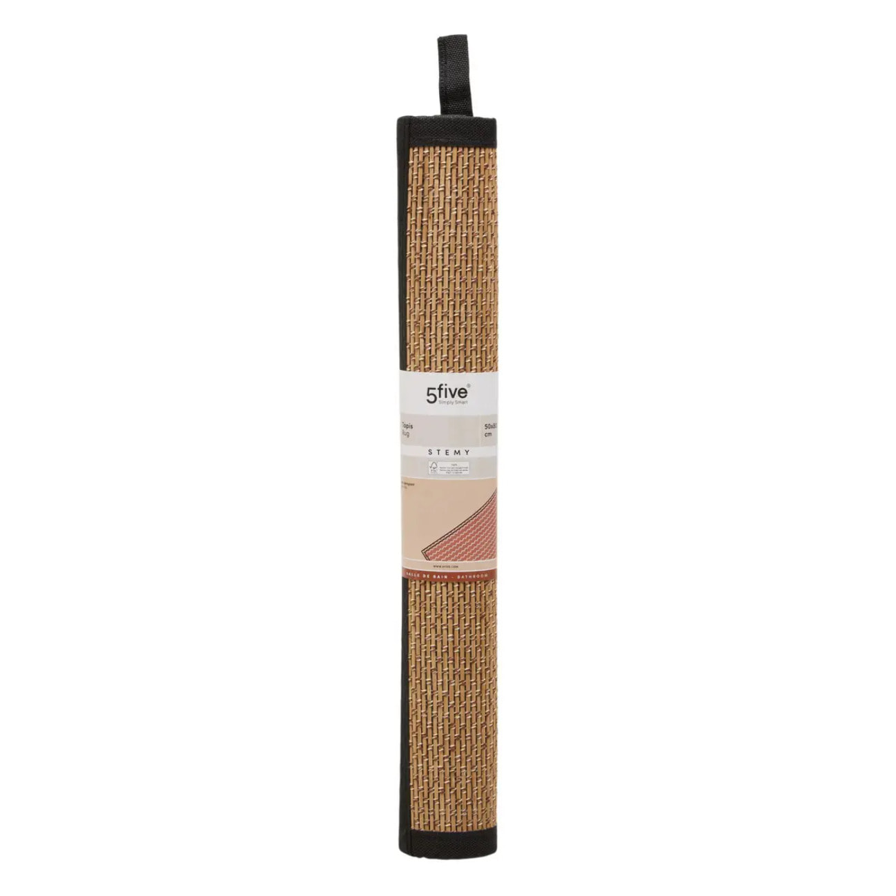 Tapis de bain texturé Stemy 50x80cm noir