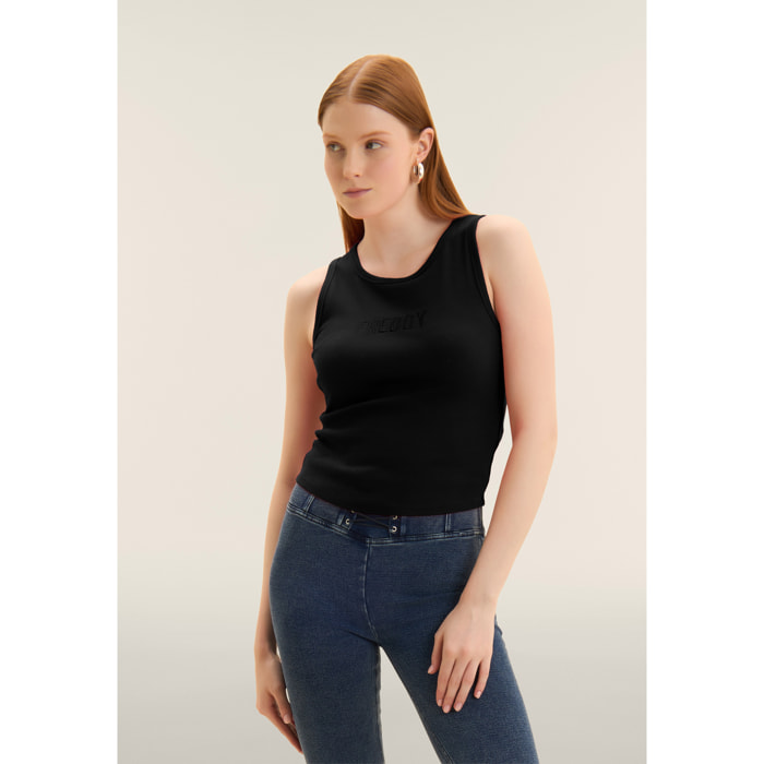 Canotta Cropped con logo FREDDY ricamato