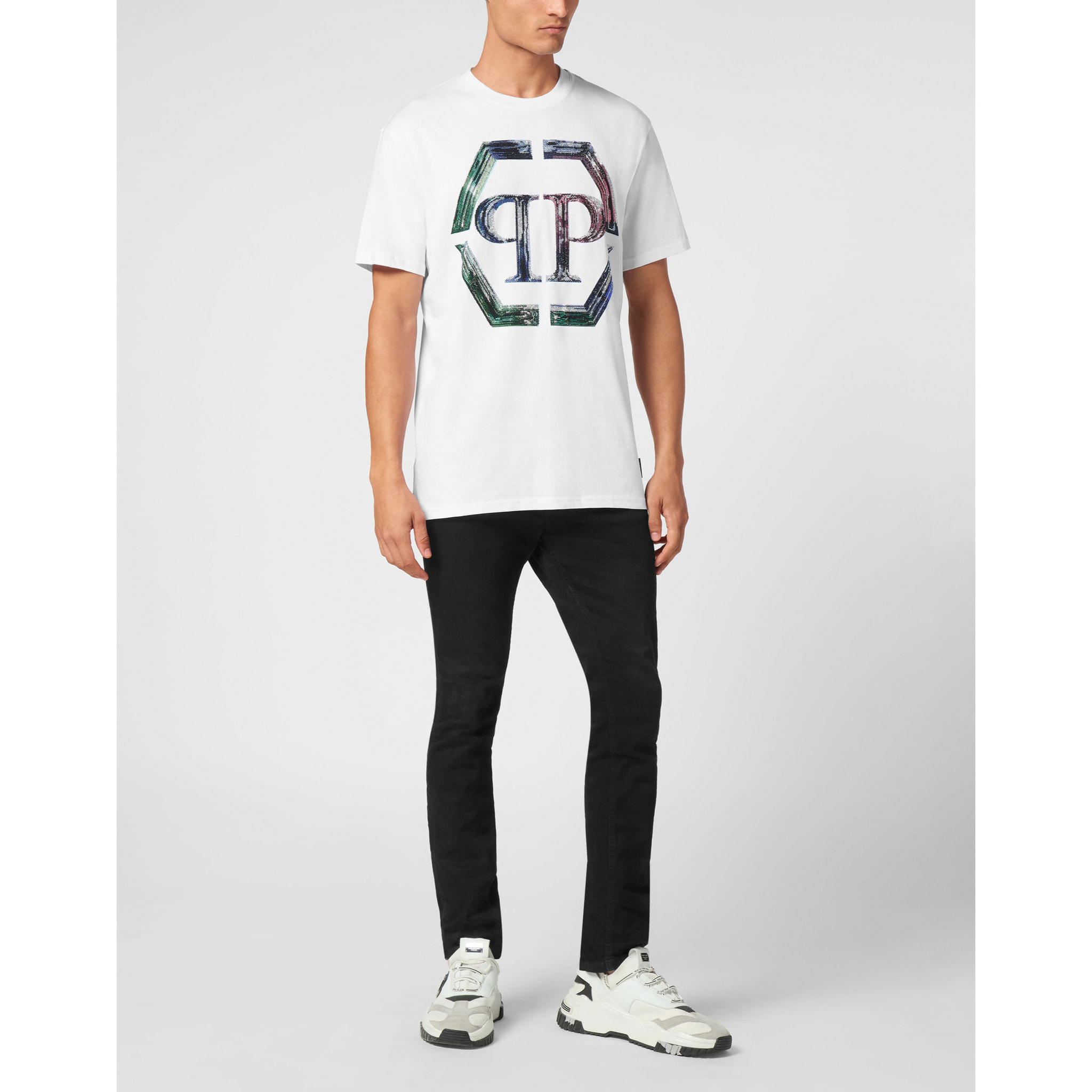 PHILIPP PLEIN T-Shirt Round Neck HEXAGON