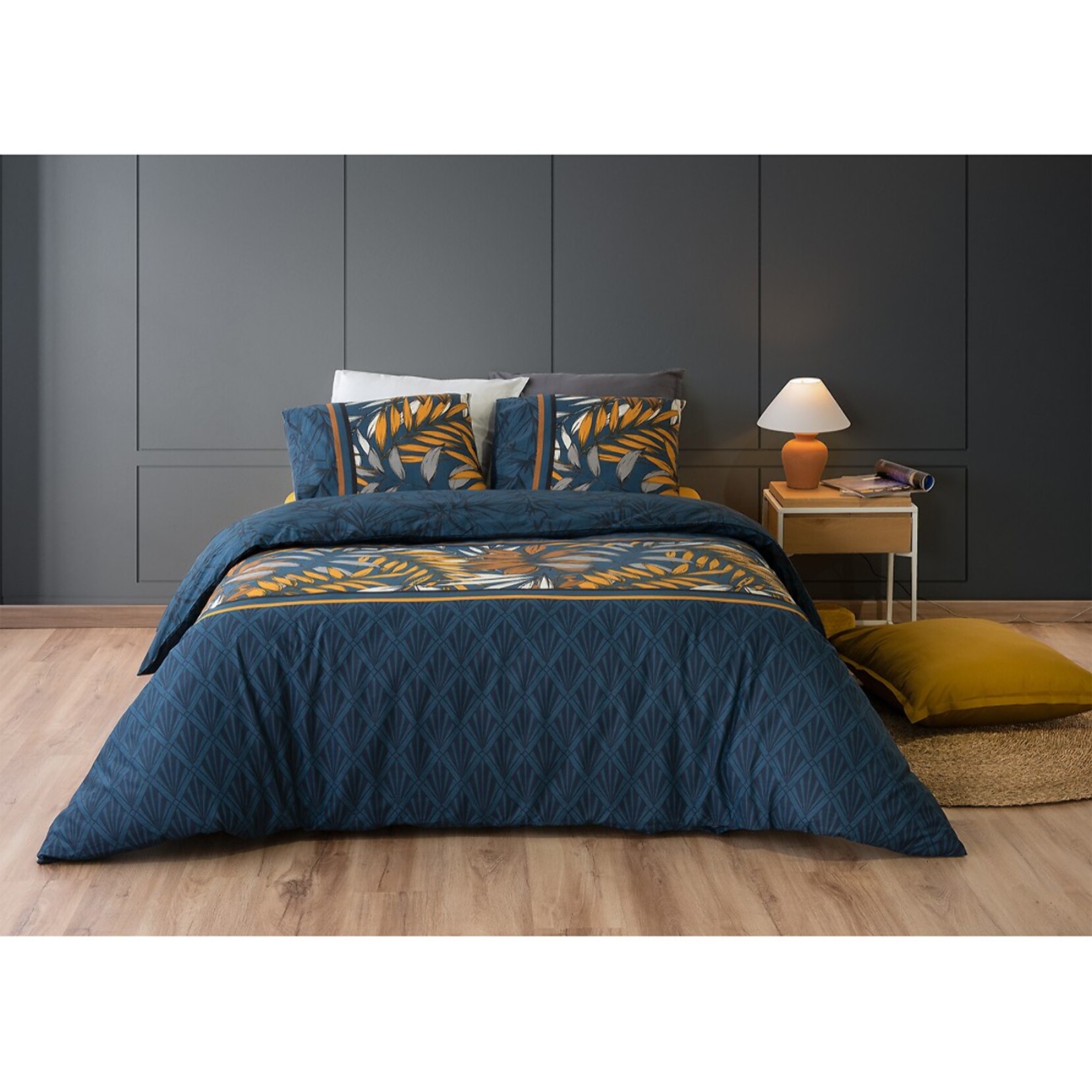 Parure housse de couette coton emeraude