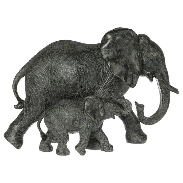Statue 2 éléphants Kenna H.15,5cm résine