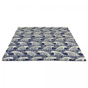 Tapis salon et chambre fait à la main en laine motif géométrique NUITORH