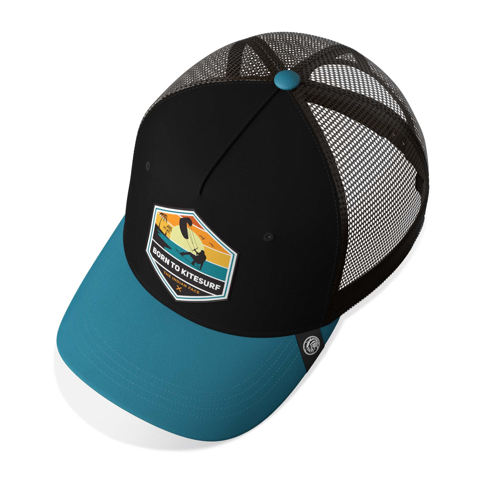 Gorra Trucker Born to Kitesurf Azul The Indian Face para hombre y mujer