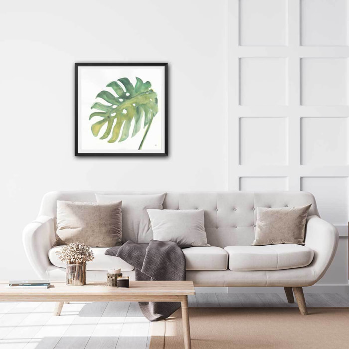 Affiche Plame watercolor Affiche + cadre en bois - Noir