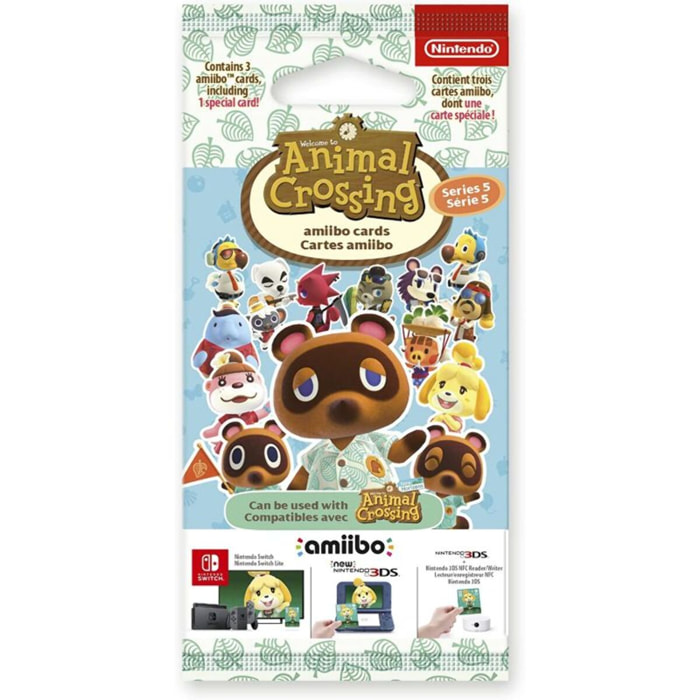 Pack cartes Amiibo NINTENDO 3 cartes Animal Crossing Série 5