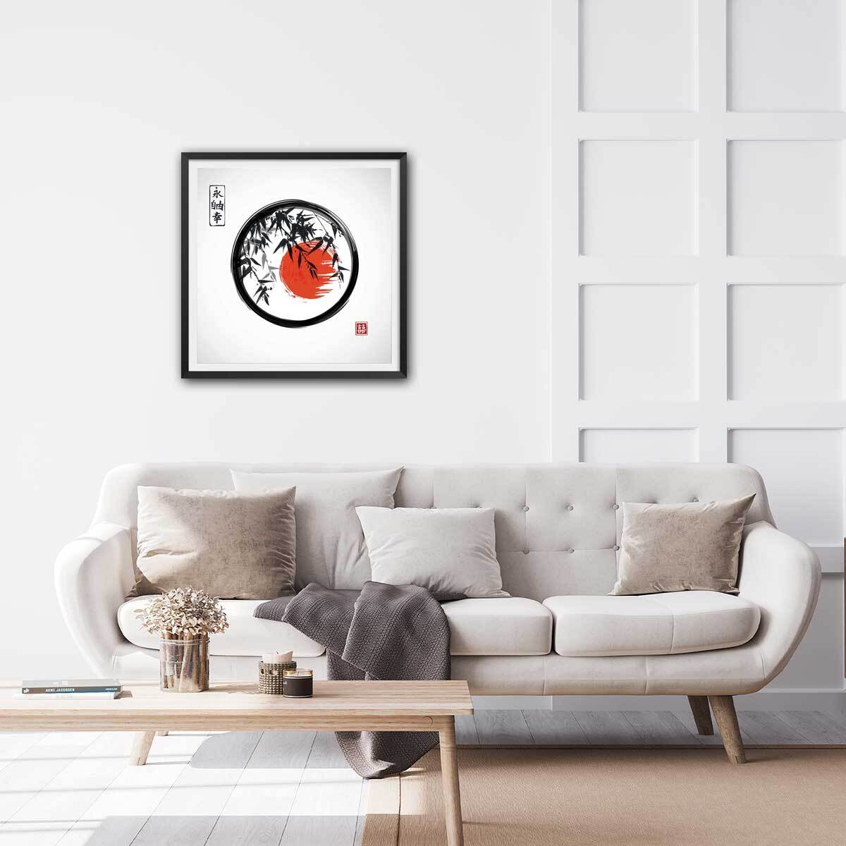 Affiche zen circle Affiche sous cadre noir