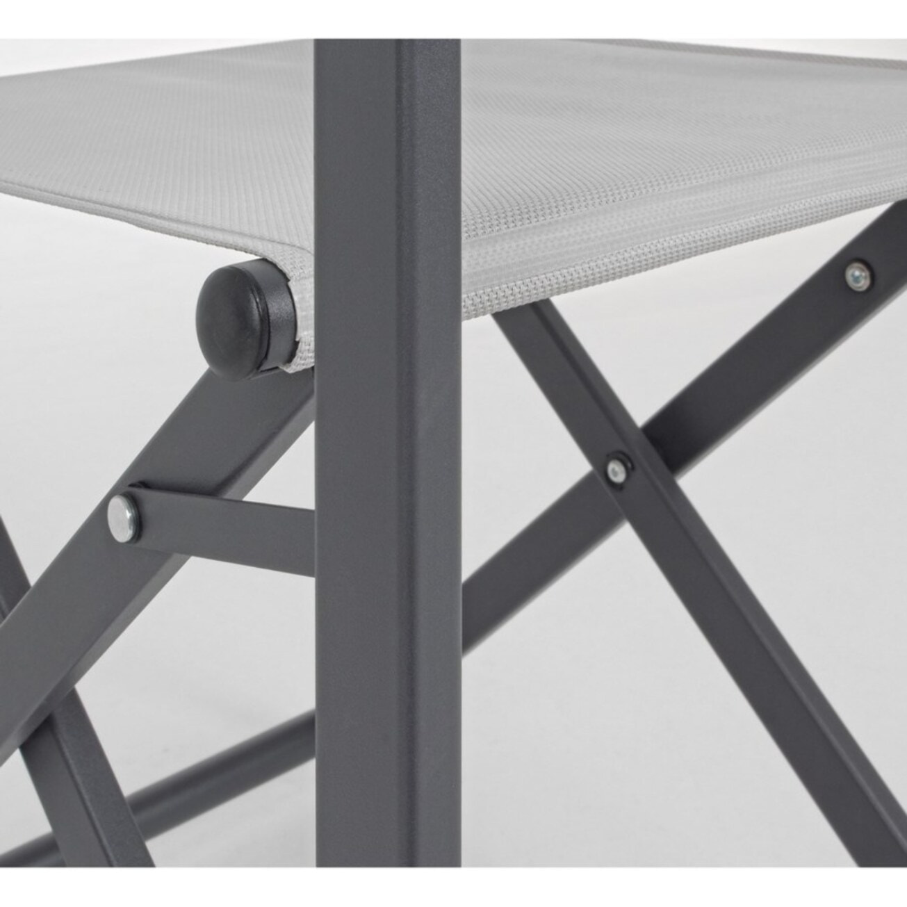 Sedie regista Gilda pieghievoli in alluminio grigio - Set da 2