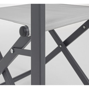 Sedie regista Gilda pieghievoli in alluminio grigio - Set da 2