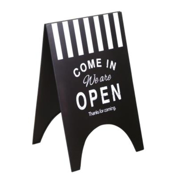 Cartello in ferro open/close nero rettangolare cm45x41x70.5
