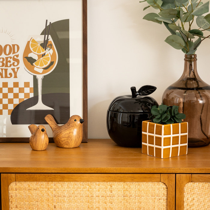 Lot de 2 oiseaux Family corner céramique